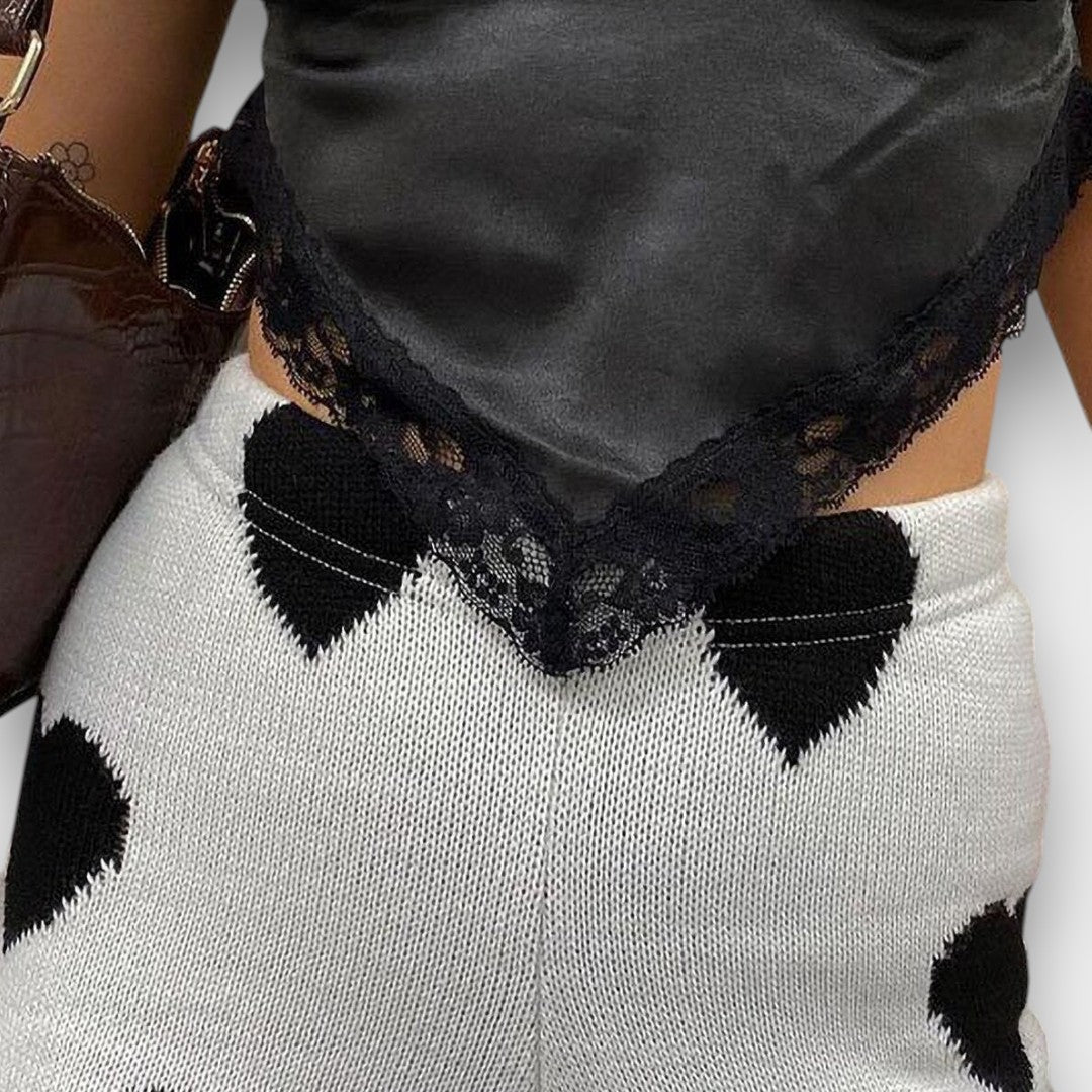 Nuvia – Weite Hose mit Herzmuster