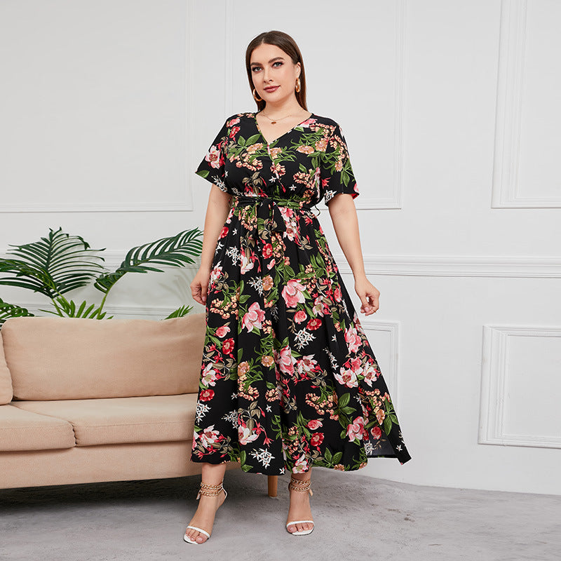 Mia | Bauchfreundliches Blumen-Maxikleid