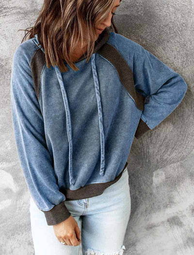 Violeta® | Gewaschener Kapuzenpullover mit durchgehendem Reißverschluss für Damen