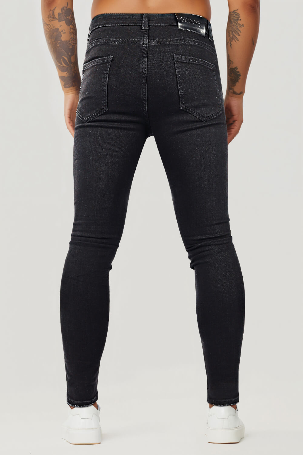 Schwarze Zerrissene Herren Skinny Jeans