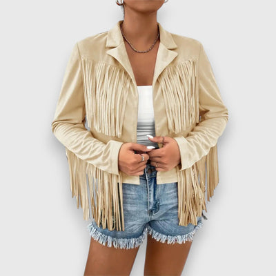 Elegante Damen Quastenbesatz Jacke