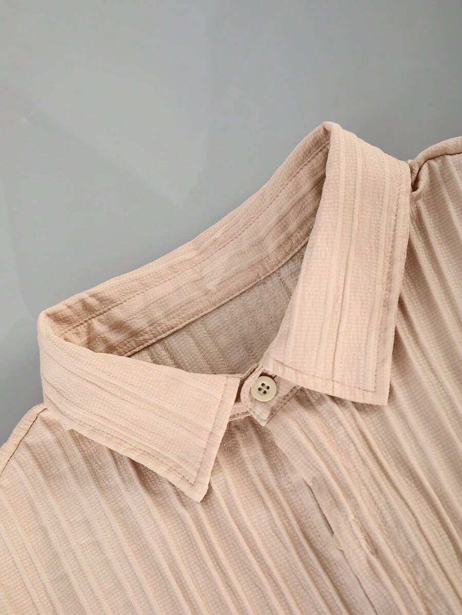 Elegantes Herren-Set in Plissee-Optik | Hemd & Lange Hose