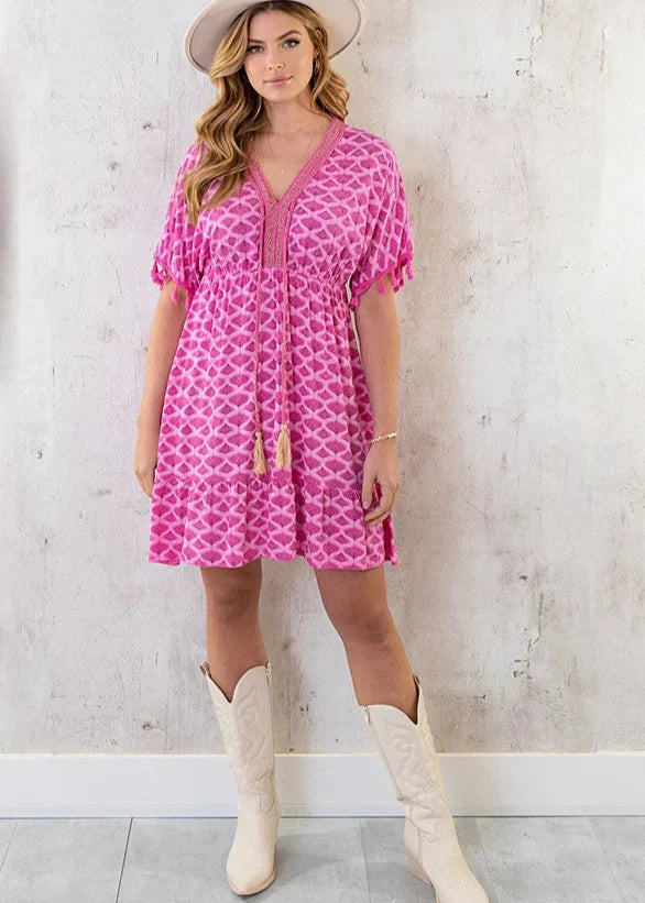 Ella - Bequemes, locker sitzendes Midi-Kleid