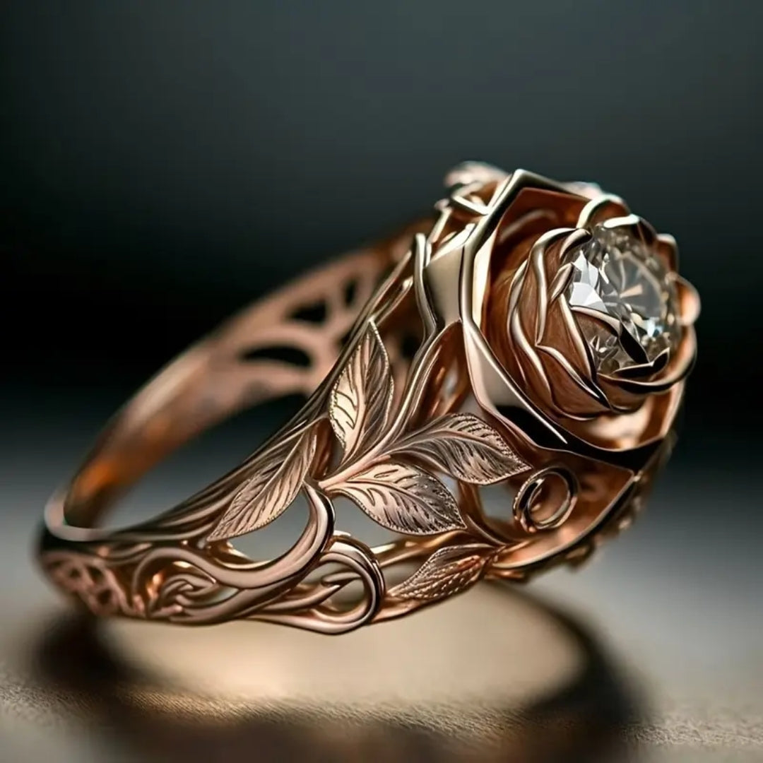 Rosengold-Blumenring