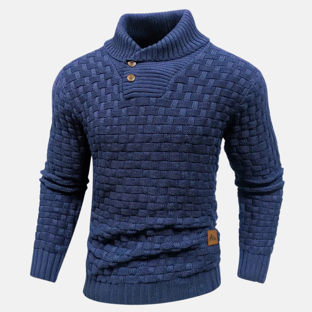 Pullover Herren Strick Mit Knopfkragen | Struktur Design