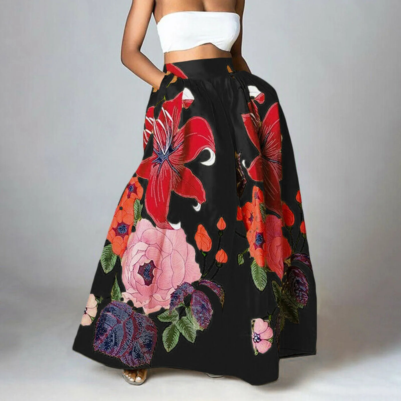 Kyrel- Der feminine Maxi-Rock mit romantischem Blumen-Print