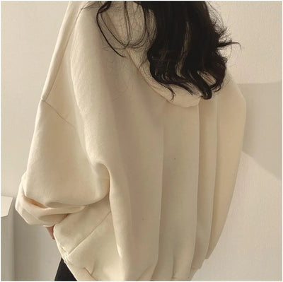 Hoodie mit V-Ausschnitt und Übergröße für Damen