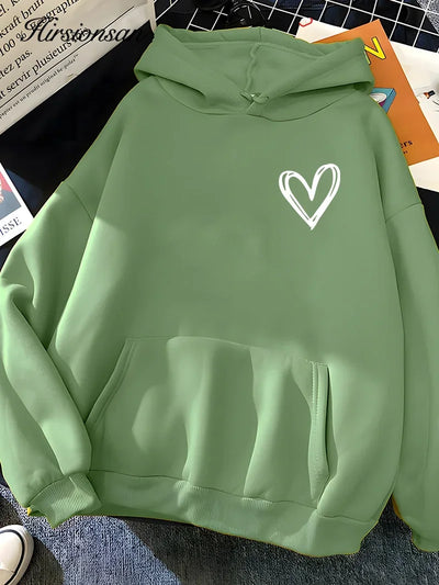 Cristina® | Übergroßer Kapuzenpullover mit Herz-Print für Damen