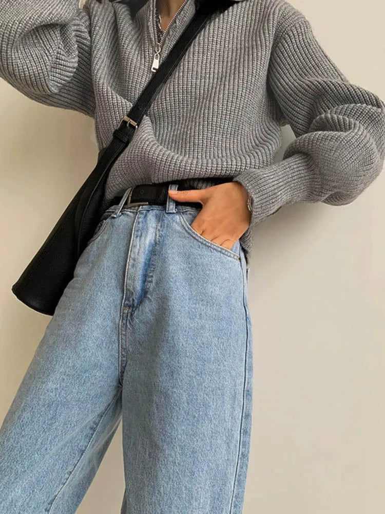 Karen | Pullover mit Kragen und Reißverschluss