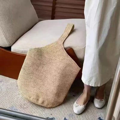 Boho Strohtasche Damen – Handgefertigte Strandtasche Sommer 2025 Shopper