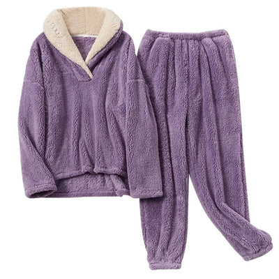 Gilda® | Damen-Nachtwäsche-Pyjama-Set aus Fleece