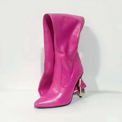 Damen-Overknee-Stiefel mit Stiletto-Absatz | Reißverschluss Hinten