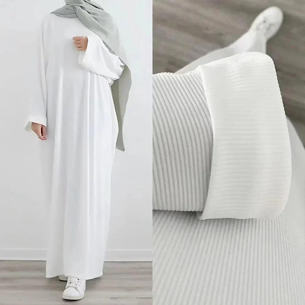 Ariane - Elegante gestrickte Abaya mit Gürtel und Seitentaschen