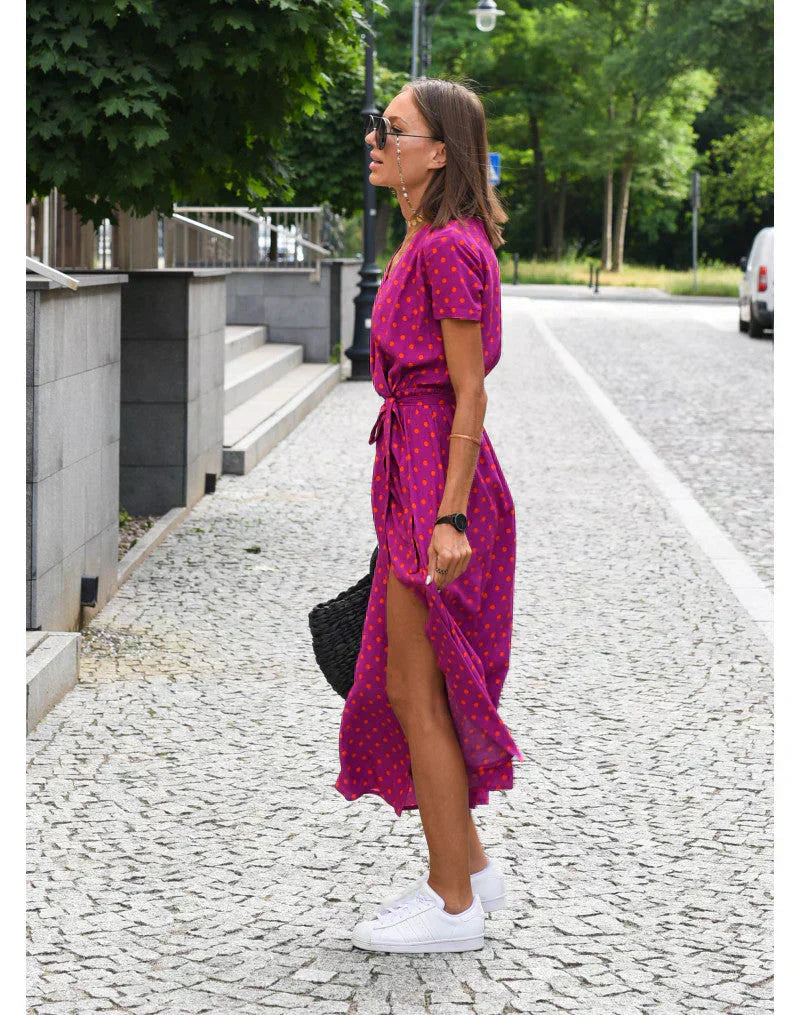 Suzanne – Elegantes V-Ausschnitt Kleid