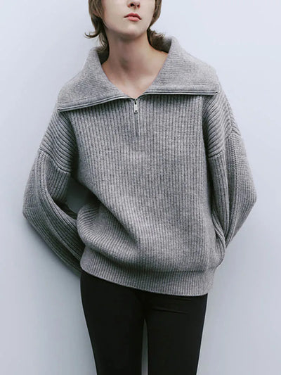 Karen | Pullover mit Kragen und Reißverschluss