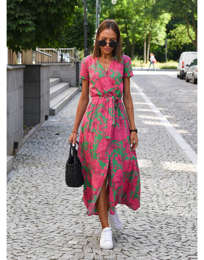 Suzanne – Elegantes V-Ausschnitt Kleid