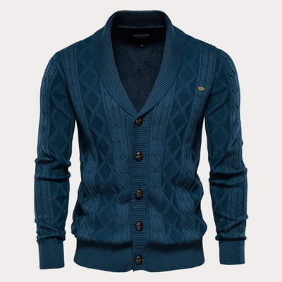 Herren-Strickjacke mit Knopfleiste und V-Ausschnitt