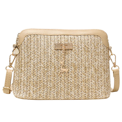 Boho Strohumhängetasche Damen – Handgefertigte Crossbody Tasche Sommer 2025