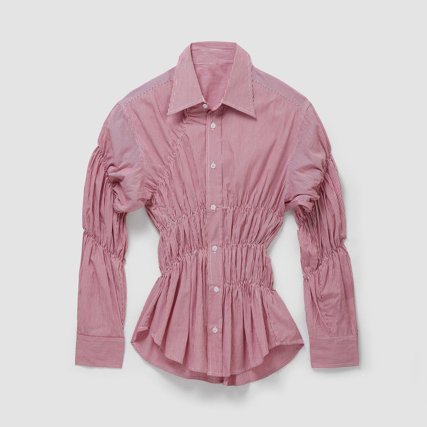 Raffinierte Bluse mit Raffung und Hemdkragen für Damen