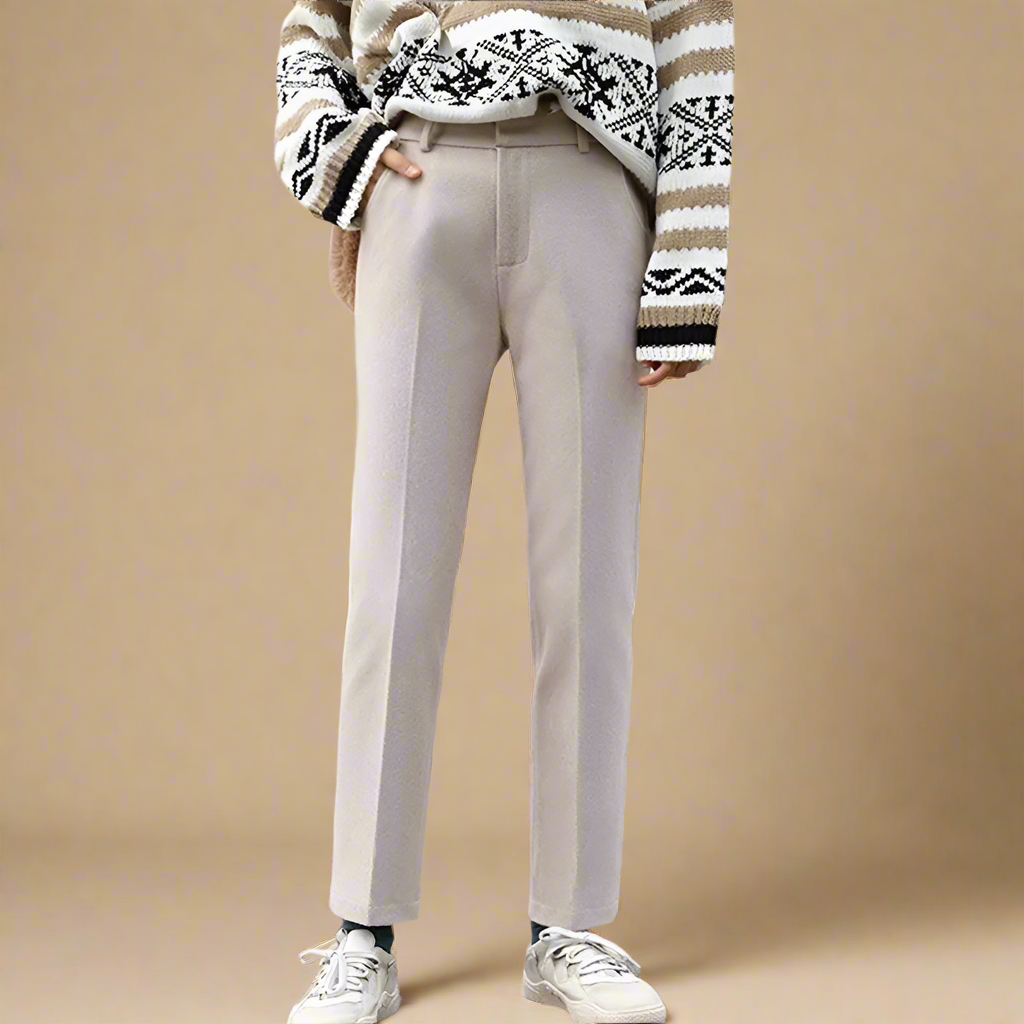 Elegante Wollhose mit hohem Bund