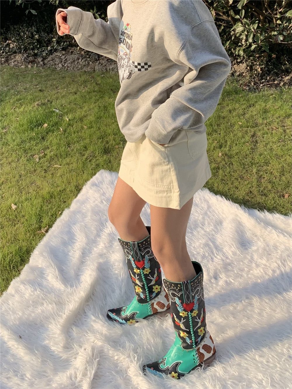 Damen Cowboy Boots Schwarz – Western-Stil mit Blockabsatz