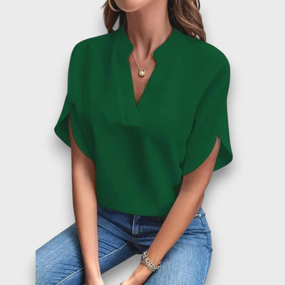 Lunelle – Bluse mit V-Ausschnitt und fließender Form