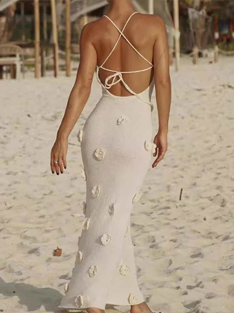 Ilona | Langes Neckholder-Kleid mit schmalen Trägern