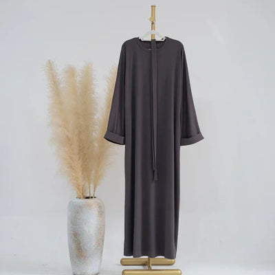 Ariane - Elegante gestrickte Abaya mit Gürtel und Seitentaschen