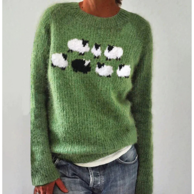 Warmer damen-winterpullover aus strickstoff