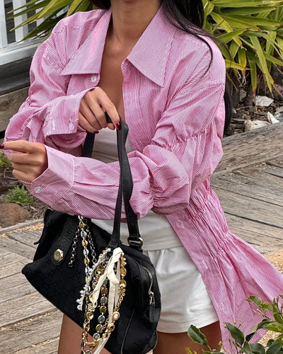 Raffinierte Bluse mit Raffung und Hemdkragen für Damen