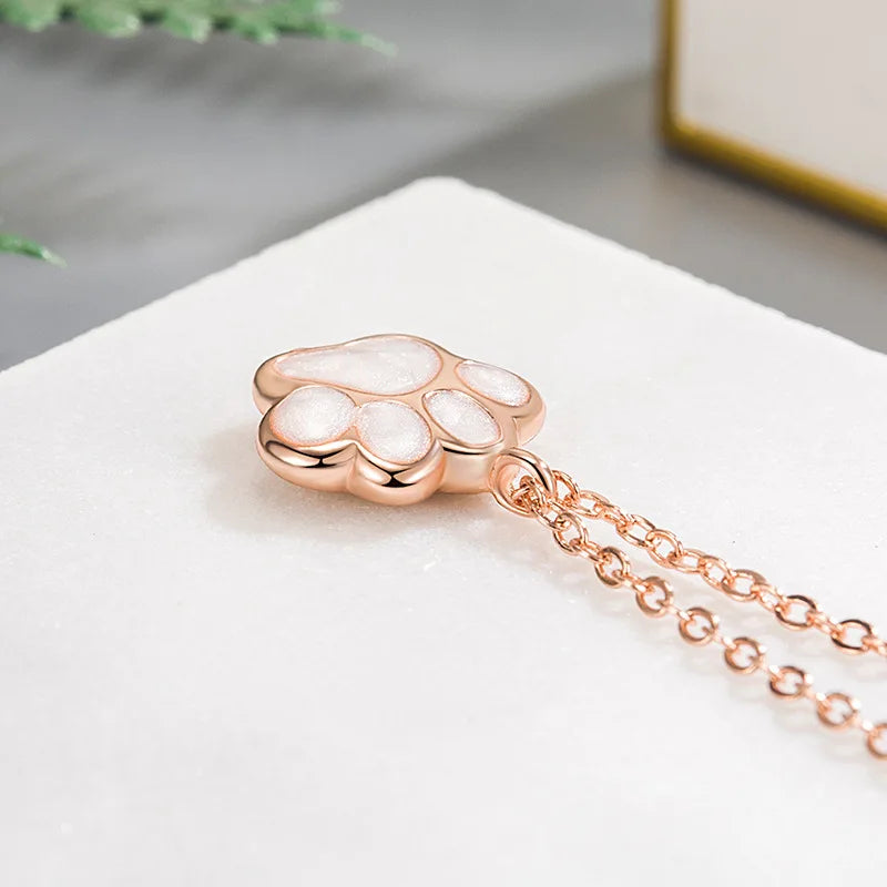 MALIA – Elegante Halskette mit süßem Pfotenanhänger aus hochwertigem Sterlingsilber