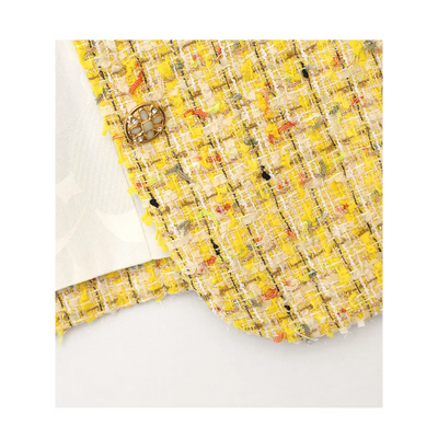 Amalia® | Luxuriöser gelber gewebter Tweed-Mantel