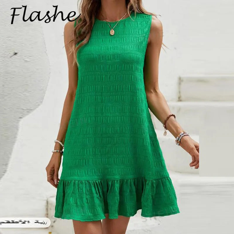 Isabella™ - Sommerliches ärmelloses Minikleid mit Rüschen