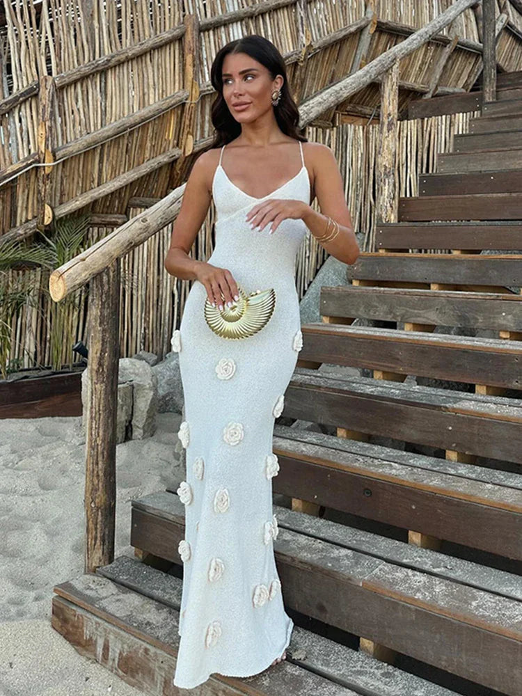Ilona | Langes Neckholder-Kleid mit schmalen Trägern