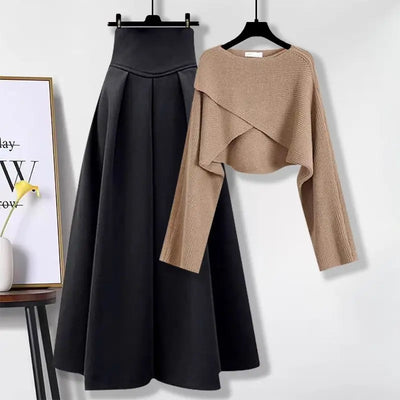 Paty® | Set aus französischem Strickpullover und Rock