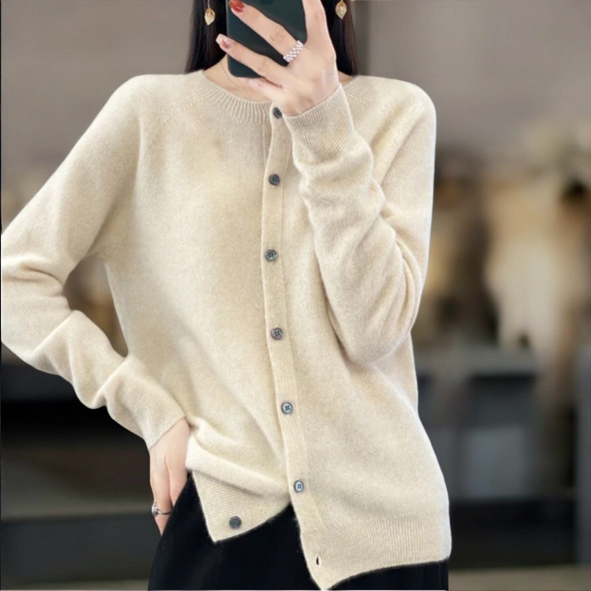 Delia® | Merino-Cardigan