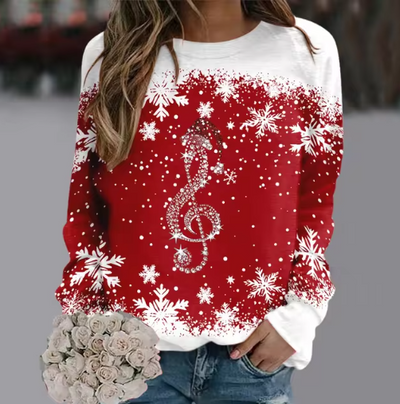 Lucía® | Mit Musikknopf und Schneeflocken Warmer und stilvoller Winterpullover