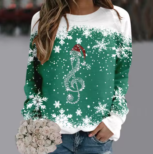 Lucía® | Mit Musikknopf und Schneeflocken Warmer und stilvoller Winterpullover