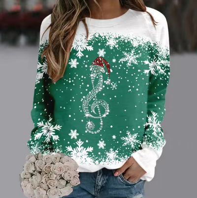 Lucía® | Mit Musikknopf und Schneeflocken Warmer und stilvoller Winterpullover