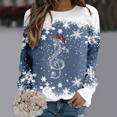 Lucía® | Mit Musikknopf und Schneeflocken Warmer und stilvoller Winterpullover