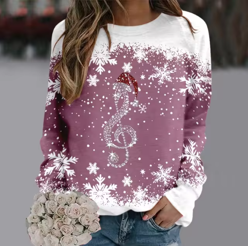 Lucía® | Mit Musikknopf und Schneeflocken Warmer und stilvoller Winterpullover