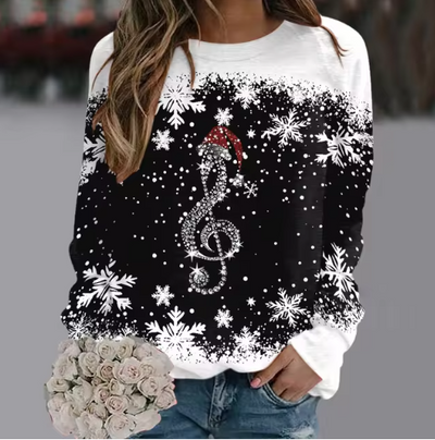 Lucía® | Mit Musikknopf und Schneeflocken Warmer und stilvoller Winterpullover