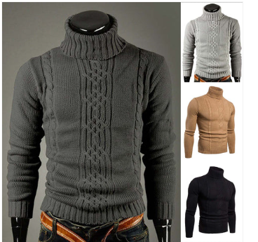 Rollkragenpullover aus baumwolle in zopfstrickoptik - Lucian