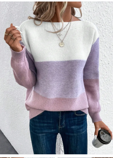 Clara - eleganter dreifarbiger patchwork-Pullover