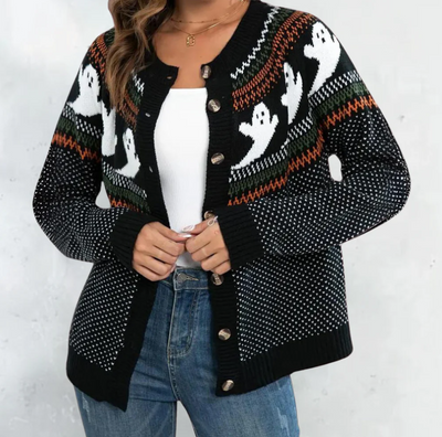 Marika – bezaubernde strickjacke mit geistermotiv