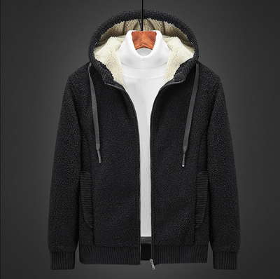 Warm gefütterter Herren-hoodie mit reißverschluss
