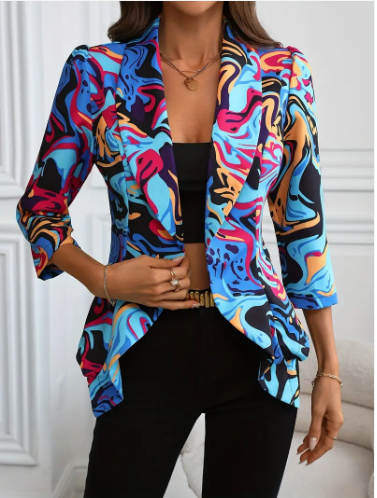 Susannah - lebhafter blazer mit abstraktem aufdruck