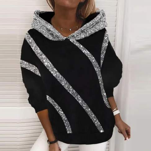 Sia lässiger hoodie mit paillettenprint