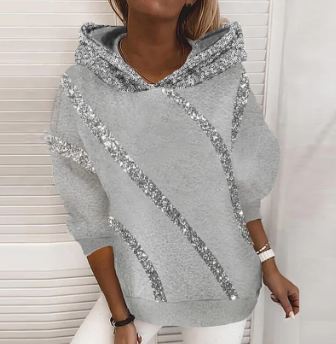 Sia lässiger hoodie mit paillettenprint