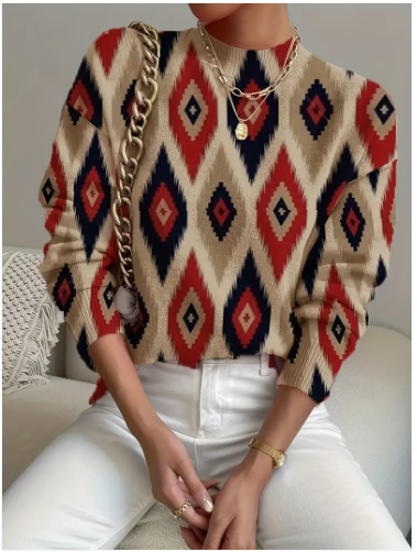 Ulrike pullover mit geometrischem print